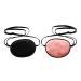 2 Pieces Silk Eye Patches Adjustable Soft Eye Patch Elastic Eyepatche for Lazy Eye Amblyopia Strabismus for Adults Black and Pink