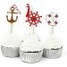 TIDTALEO 24pcs nautical cupcake toppers birthday nautical topper nautical cake topper nautical theme party picks nautical cupcake picks ocean sailboat - Buy Online on GoSupps.com