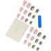 24Pcs Press on Nails Short French Tips Fake Nails Acrylic Square False Nails Summer Reusable Leaves Artificial Nails for Women and Girls - Buy Online on GoSupps.com