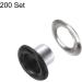 200 Set Black Metal Eyelets Grommets Kit 4mm for DIY Shoes, Clothes, Bags - HARFINGTON - Buy Online on GoSupps.com