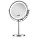 M MIVONDA Lighted Makeup Mirror, 1X/10X Magnifying Mirror with Light 8 Inch Led Double Sided Mirror with Stand, Upgraded Mirror Cordless Senior Metallic Silver 1X/10X Chrome