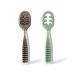 NumNum Pre-Spoon GOOtensils Set | Baby Spoon (Stage 1 + Stage 2) | BPA Free Self Feeding Toddler Utensils | Kids Ages 6 Months+ | Storm Gray/Glacier Green - Buy Online on GoSupps.com