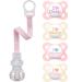 MAM Skin Soft Silicone Pacifier Set - I Love Mummy & Daddy - 0-6 Months Girl - 4 Pack with 2 Sterilized Transport Boxes - Buy Online on GoSupps.com