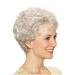 8 Short Wavy Silver Blonde Synthetic Wig for Women - Perfect Gift for Moms & Costumes - Stylish Office Look - Buy Online on GoSupps.com