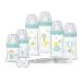 Dodie Newborn Kit – 6 Anti-Colic Flat Teats Bottles (2 x 150 ml, 2 x 270 ml, 2 x 330 ml), 1 Anatomical Dummy 0-2 Months, 1 Br