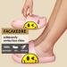 Smiley Face Slides for Women and Men | Non-Slip EVA Sandals | Indoor/Outdoor Slippers | Quick Dry | Pink | Sizes 5-6 Women/4-5 Men - Buy Online on GoSupps.com