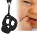 Silicone Baby Teething Toy Pendant - Black Skull Teether for Soothing Infant Chewing - Buy Online on GoSupps.com