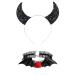 xbiez Girls Glitter Gothic Halloween Cosplay Devil Wing Headband Punk Hair Jewelry Unique Black Headwear Supplies 4