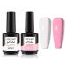 ROSALIND White Pink Gel Nail Polish Set 2PCS 15ML Solid Gel Nail Polish White Hot Pink Gel Polish Colors Soak off Spring Summer Gel Nail Polish Soft Pink White Gel Polish for Women DIY at Home 0.5 Fl Oz (Pack of 2) Whi...