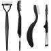 Qiipii 4 in 1 foldable eyebrow comb eyeding separator angled eyebrow brush spooler mascara brush in storage bag for brows eyelashes make-up tools for home travel beauty tools kit-c