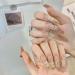 MENILITHS 24Pcs/Set Press On Nails French Style Long Ballet with Rhinestones False Nails Acrylic Fake Nails Full Cover Nails Tips Artificial Finger Manicure Press on nails for Women and Girls - Buy Online on GoSupps.com