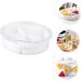Alipis Dried Fruit Plate Lunchbox Vegetable Platter Kid Snack Serving Tray Candy Case Fruit Tray Household 26X7.5CM White - Buy Online on GoSupps.com