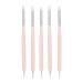 Anself 5pcs 2-Way Nail Art Dotting Tools Silicone Nail Pen UV Gel Nail Art Brush #1 Pink