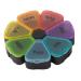 1 Piece Round Portable Pill Box Multicolor Medicine Planner Round Shaped Small Case Weekly Pill 7-Sided Pill Reminder