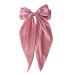 hgnxa Bow-Hair Clip Women Large knot Stain Hairpin Barrettes Girls Solid Color Ponytail Clip Hair Accessory Headwear Gift Pink