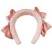 JSGHGDF Sweet Ballet Bowknot Plush Headband for Women Girls Furry Princess Hair Hoop Elegant Hair Styling Tool Pink