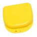Verdant touch mouth protection container Professional retainer case portable dust -dust mouth protection incorrect teeth storage box denture tank yellow