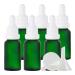 Zeoabsy 6 pieces 20 ml frosted green glass pipette bottle with white originality lock pipetting ring empty clear glass bottle glass pipette drip bottle for essential oils aromatherapy 20ml green