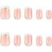 French Tip Press on Nails - Short Square Press On Nails with Nail Tips simple French White False Nails Glossy pink glitter press on nails Acrylic False Nails Cute Artificial Nails - Buy Online on GoSupps.com