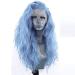 Shop Aqua Blue Lace Front Wigs for Women - 24in Heat-Resistant Synthetic Hair 13x3 Side Part - Green Mirn Wellig - Buy Online on GoSupps.com