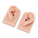 Soft silicone ear model piercing exercise ear model stretchy flexible reusable 1 pair simulated human skin for doctor and salon (medium skin color)