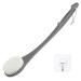 Body Brush Back Scrubber 17 in Never Mold Back Brush Long Handle for Shower Exfoliating Brush Dry Brushing Body Brush for Men Women Elderly Deep Exfoliation Soft Glowing Skin (Grey)