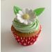 Holly Cupcakes 6 Beautiful Sugar Daisies & 12 Pretty Edible Wafer Leaves