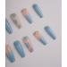 Xerling 24Pcs Blue Gradient Flower Long Coffin Press-On Nails with Rhinestones | Stylish Fake Nails for Women & Girls (Pattern G - Buy Online on GoSupps.com
