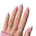 24 Pieces Oval Head Fake Nails Green Almond Faux Nails with Glue Full Coverage Nail Tip Press Nails (Color : 05)
