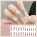 24 Pieces Press On Nails Long With Designs Pink Rhinestones Press On Artificial Nails For Women Stick On Fake Nails - Buy Online on GoSupps.com