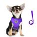 Femax dog harness and linen set for dogs soft mesh padded dishes for puppies and cats reflective adjustable breathable breathable breastware for walking running training m (chest 35-40 cm) purple)