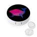 Cartoon Cute Red Whale Contact Lens Case Travel Portable Travel Contact Lens Box with Mirror