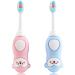 AOOTUERL 2 Pcs baby toothbrush toothbrush children for 1-5 years Extra Soft Bristles and Baby Rubbers(Blue and Pink)