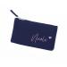 Herz & Heim Cosmetic bag with heart and desired name | Gift for women Small Blue S Blue