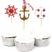 Mikinona 24pcs Nautical Cupcake Toppers Nautical Cake Topper Nautical Cupcake Picks Nautical Theme Party Picks Birthday Nautical Topper With Line Ocean - Buy Online on GoSupps.com