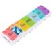 Portable Weekly Pill Box Organiser | Easy to Open 7 Day Premium Quality Tablet Box | Travel Pill Case with Push Button Pop Open Lids Design |Tablet Organiser for Vitamins Supplements & Medicine Multicolor RB-SR