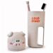 ECO-Friendly Toothbrush Hold Set 2 Toothbrushes Cup Portable Toothbrush Set (Beige)