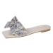 HSYHKDSY Women's Fashion Flat Sandals Summer Shoes Glitter Elegant Casual Comfortable Holiday s51143 Blue 5.5 UK