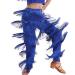 Libaobaoyo Girls Tassel Dance Pants Latin Ballroom Salsa Tango Chacha Rumba Performance Fringe Trousers Blue 3-4T