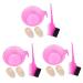 FRCOLOR 6 Sets Hair Coloring Comb Beard Dye Brush Hair Dyeing Tools Hair Dyeing Brush Hair Salon Tool Hair Dyeing Supplies Hair Coloring Kit Hair Coloring Bowl Major Inverted Film Pink