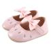 LACOFIA Baby Girls Anti-Slip First Walking Shoes Infant Bowknot Mary Jane Princess Party Shoes Prewalkers 6-12 Months F Pink