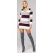 Zeta Ville Maternity Stripes Knit Jumper Dress Tunic Top V-Neck - Crimson 12-14 - Buy Online on GoSupps.com