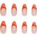 Justotry 24 Pcs Short Dark Orange French Stiletto Press on Nails with Glue - Almond Fake Nails for Women - Buy Online on GoSupps.com