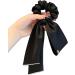 scicent Silk Scrunchies Satin Hair Scarf with Bow Solid Colors Hair Scrunchies Elastic Scrunchy Scarf Ponytail Holder Bands - Black 6308 - Buy Online on GoSupps.com