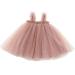 Ugitopi Baby Girls Toddler Tutu Dress Sleeveless Princess Infant Tulle Sundress Size 9-36 Months 12 Months 11b-tan