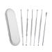 SEASD 6 Pcs Portable Stainless Steel Ear Cleaning Tool Safety Earwax Removal Kit for Adults Kids