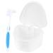 Press case prosthesis box with prosthesis brush holder case prosthesis cup bathroom prosthesis container with sieve prosthesis holder for travel age cleaning case white
