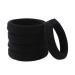 Grutyopkn 20pcs Black Hair Ties Heavy Curly Elastic Hair Ponytail Holders Solid Headbands No Seamless Cotton Hair bands women girls hair Ties accessories (Black)