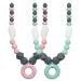 Chew Necklaces for Sensory Kids - 2 Pack Cute Donut Sensory Chew Necklaces 100% Silicone Teething Necklace for Baby Girl with Autism ADHD SPD Chewing Oral Motor Therapy Toy