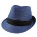 Gelante Summer Fedora Panama Straw Hats with Black Band Large-X-Large Navy